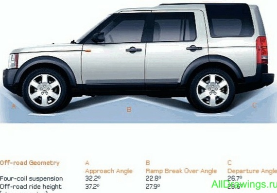 Land Rover Discovery 3 (2008) (Ленд Ровер Дискавери 3 (2008)) - чертежи (рисунки) автомобиля